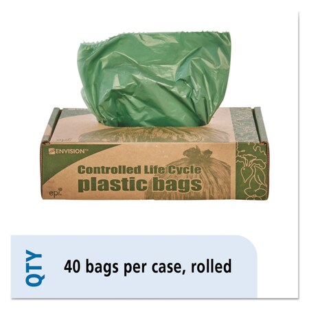Stout 33 gal Trash Bags, 33 in x 40 in, Extra Heavy-Duty, 1.1 mil, Green G3340E11